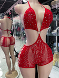 Tip Drill Bodysuit - Red